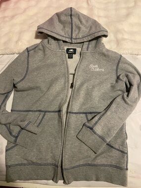 Roots Kids Gray Hoodie with Navy Contrast Stitching